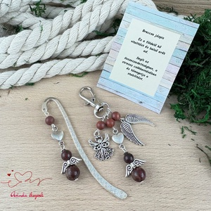 Breccsa jáspis angyal könyvjelző és kulcstartó szett � ásvány ajándék - könyv & zene - könyvjelző - Meska.hu