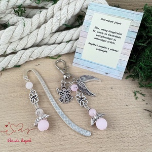 Cseresznye jáspis angyal könyvjelző és kulcstartó szett � ásvány ajándék - könyv & zene - könyvjelző - Meska.hu