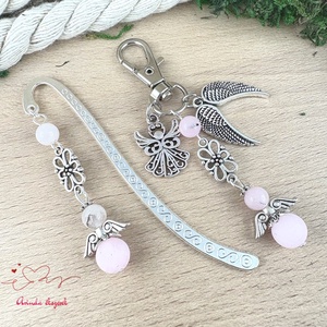 Cseresznye jáspis angyal könyvjelző és kulcstartó szett � ásvány ajándék - Meska.hu