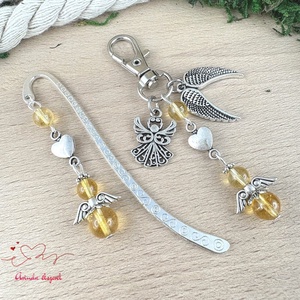 Citrin angyal könyvjelző és kulcstartó szett � ásvány ajándék - Meska.hu