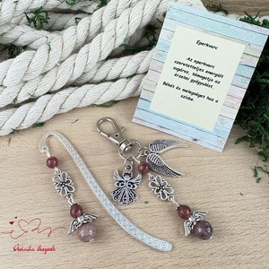 Eperkvarc angyal könyvjelző és kulcstartó szett � ásvány ajándék - könyv & zene - könyvjelző - Meska.hu