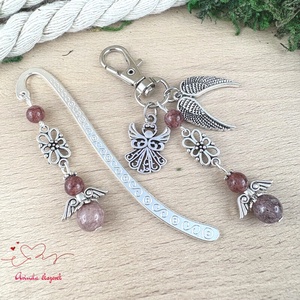 Eperkvarc angyal könyvjelző és kulcstartó szett � ásvány ajándék - Meska.hu