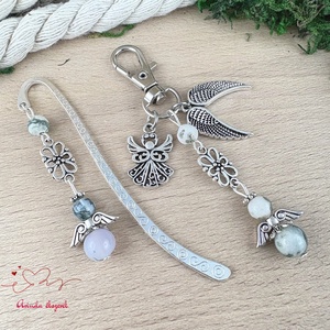 Faachát angyal könyvjelző és kulcstartó szett � ásvány ajándék - Meska.hu