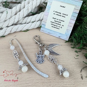 Holdkő angyal könyvjelző és kulcstartó szett � ásvány ajándék - könyv & zene - könyvjelző - Meska.hu