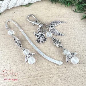 Matt hegyikristály angyal könyvjelző és kulcstartó szett � ásvány ajándék, Könyv & Zene, Könyvjelző, Ékszerkészítés, Gyöngyfűzés, gyöngyhímzés, MESKA