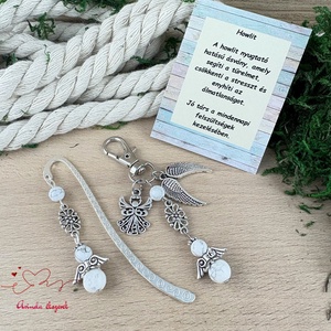 Howlit angyal könyvjelző és kulcstartó szett � ásvány ajándék - könyv & zene - könyvjelző - Meska.hu