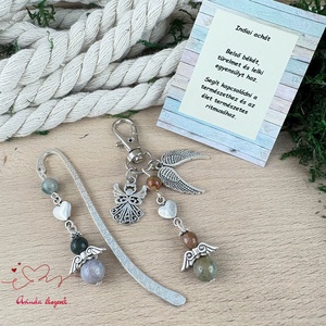 Indiai achát angyal könyvjelző és kulcstartó szett � ásvány ajándék - könyv & zene - könyvjelző - Meska.hu