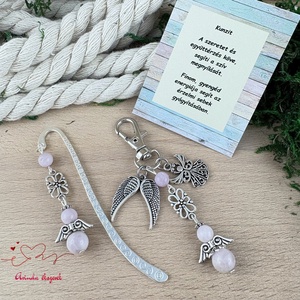 Kunzit angyal könyvjelző és kulcstartó szett � ásvány ajándék - könyv & zene - könyvjelző - Meska.hu