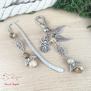 Képjáspis angyal könyvjelző és kulcstartó szett � ásvány ajándék - Meska.hu