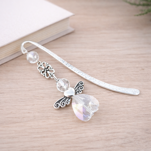 Angyalkás könyvjelző anyák napjára - kézzel készült meghitt ajándék édesanyáknak, Könyv & Zene, Könyvjelző, Ékszerkészítés, Gyöngyfűzés, gyöngyhímzés, MESKA