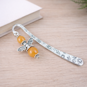 Anyák napi ásvány angyal könyvjelző narancs aventurinnal - szeretettel készült ajándék édesanyáknak, Könyv & Zene, Könyvjelző, Ékszerkészítés, Gyöngyfűzés, gyöngyhímzés, MESKA