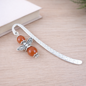 Anyák napi ásvány angyal könyvjelző karneollal - szeretettel készült ajándék édesanyáknak, Könyv & Zene, Könyvjelző, Ékszerkészítés, Gyöngyfűzés, gyöngyhímzés, MESKA