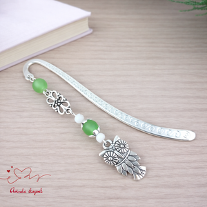 Bagoly könyvjelző zöld gyöngyökkel � kézműves ajándék olvasóknak és tanároknak, Könyv & Zene, Könyvjelző, Ékszerkészítés, Gyöngyfűzés, gyöngyhímzés, MESKA