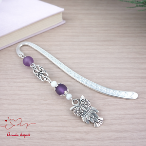 Bagoly könyvjelző lila gyöngyökkel � kézműves ajándék olvasóknak és tanároknak, Könyv & Zene, Könyvjelző, Ékszerkészítés, Gyöngyfűzés, gyöngyhímzés, MESKA