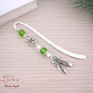 Balettcipő könyvjelző zöld-fehér gyöngyökkel � elegáns ajándék táncosoknak, balett rajongóknak - Meska.hu