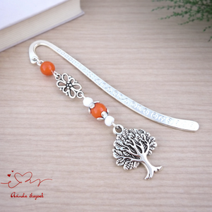 Narancssárga életfás könyvjelző � pedagógusnapi ajándék, Könyv & Zene, Könyvjelző, Ékszerkészítés, Gyöngyfűzés, gyöngyhímzés, MESKA