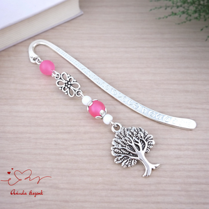 Pink életfás könyvjelző � pedagógusnapi ajándék, Könyv & Zene, Könyvjelző, Ékszerkészítés, Gyöngyfűzés, gyöngyhímzés, MESKA