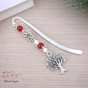 Piros életfás könyvjelző � pedagógusnapi ajándék, Könyv & Zene, Könyvjelző, Ékszerkészítés, Gyöngyfűzés, gyöngyhímzés, MESKA