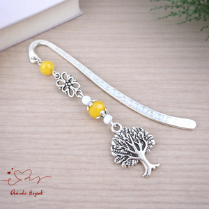 Sárga életfás könyvjelző � pedagógusnapi ajándék, Könyv & Zene, Könyvjelző, Ékszerkészítés, Gyöngyfűzés, gyöngyhímzés, MESKA