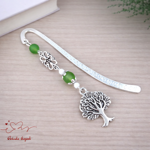 Zöld életfás könyvjelző � pedagógusnapi ajándék, Könyv & Zene, Könyvjelző, Ékszerkészítés, Gyöngyfűzés, gyöngyhímzés, MESKA