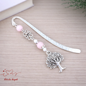 Rózsaszín életfás könyvjelző � pedagógusnapi ajándék, Könyv & Zene, Könyvjelző, Ékszerkészítés, Gyöngyfűzés, gyöngyhímzés, MESKA