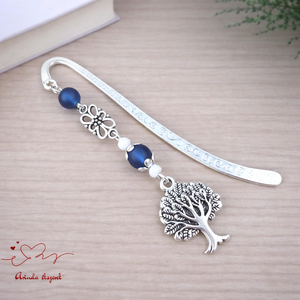 Sötétkék életfás könyvjelző � pedagógusnapi ajándék, Könyv & Zene, Könyvjelző, Ékszerkészítés, Gyöngyfűzés, gyöngyhímzés, MESKA