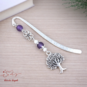 Lila életfás könyvjelző � pedagógusnapi ajándék, Könyv & Zene, Könyvjelző, Ékszerkészítés, Gyöngyfűzés, gyöngyhímzés, MESKA