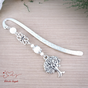 Fehér életfás könyvjelző � pedagógusnapi ajándék, Könyv & Zene, Könyvjelző, Ékszerkészítés, Gyöngyfűzés, gyöngyhímzés, MESKA