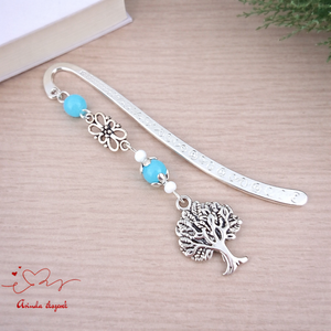 Kék életfás könyvjelző � pedagógusnapi ajándék, Könyv & Zene, Könyvjelző, Ékszerkészítés, Gyöngyfűzés, gyöngyhímzés, MESKA