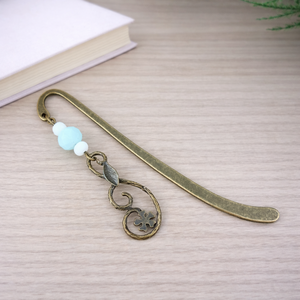 Bronz csüngő virág és lóhere medálos könyvjelző � szerencsehozó ajándék, Könyv & Zene, Könyvjelző, Ékszerkészítés, Gyöngyfűzés, gyöngyhímzés, MESKA