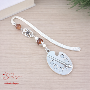 Barna festőpalettás könyvjelző � pedagógusnapi és évzáró ajándék tanároknak, Könyv & Zene, Könyvjelző, Ékszerkészítés, Gyöngyfűzés, gyöngyhímzés, MESKA