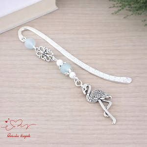 Világoskék flamingós könyvjelző � egyedi, kézműves ajándék olvasóknak - Meska.hu