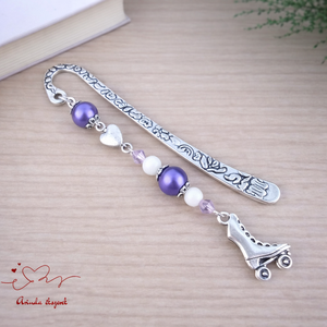 Lila görkorcsolyás könyvjelző � sportos ajándék születésnapra és névnapra, Könyv & Zene, Könyvjelző, Ékszerkészítés, Gyöngyfűzés, gyöngyhímzés, MESKA