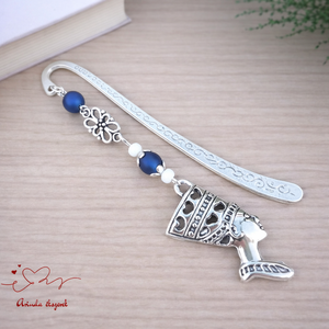 Sötétkék fáraó mintás könyvjelző � történelemtanár ajándék, Könyv & Zene, Könyvjelző, Ékszerkészítés, Gyöngyfűzés, gyöngyhímzés, MESKA