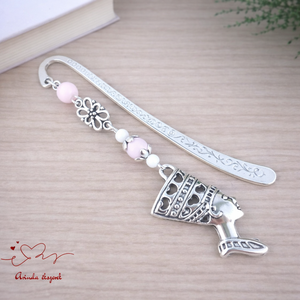 Rózsaszín fáraó mintás könyvjelző � történelemtanár ajándék, Könyv & Zene, Könyvjelző, Ékszerkészítés, Gyöngyfűzés, gyöngyhímzés, MESKA