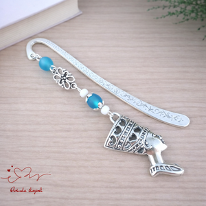 Világoskék fáraó mintás könyvjelző � történelemtanár ajándék, Könyv & Zene, Könyvjelző, Ékszerkészítés, Gyöngyfűzés, gyöngyhímzés, MESKA