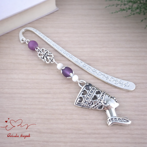 Lila fáraó mintás könyvjelző � történelemtanár ajándék, Könyv & Zene, Könyvjelző, Ékszerkészítés, Gyöngyfűzés, gyöngyhímzés, MESKA