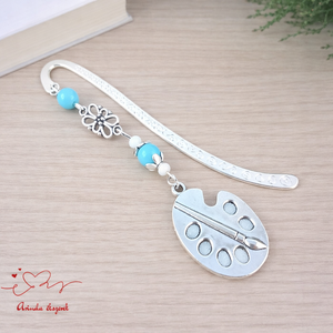 Világoskék festőpalettás könyvjelző � pedagógusnapi és évzáró ajándék tanároknak, Könyv & Zene, Könyvjelző, Ékszerkészítés, Gyöngyfűzés, gyöngyhímzés, MESKA