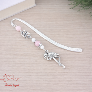 Rózsaszín flamingós könyvjelző � egyedi, kézműves ajándék olvasóknak, Könyv & Zene, Könyvjelző, Ékszerkészítés, Gyöngyfűzés, gyöngyhímzés, MESKA