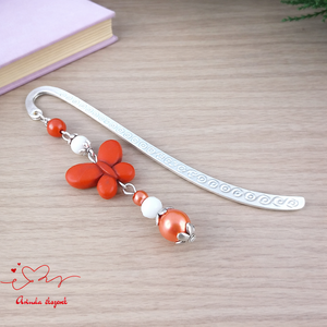 Narancssárga howlit pillangó könyvjelző � egyedi, kézműves ajándék olvasóknak, Könyv & Zene, Könyvjelző, Ékszerkészítés, Gyöngyfűzés, gyöngyhímzés, MESKA