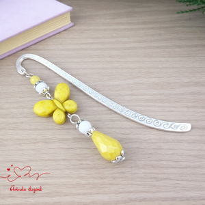 Sárga howlit pillangó könyvjelző � egyedi, kézműves ajándék olvasóknak, Könyv & Zene, Könyvjelző, Ékszerkészítés, Gyöngyfűzés, gyöngyhímzés, MESKA