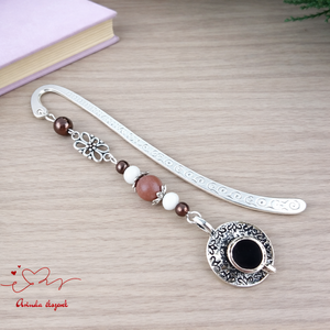 Barna kávéscsésze könyvjelző � egyedi, kézműves ajándék kávérajongóknak, Könyv & Zene, Könyvjelző, Ékszerkészítés, Gyöngyfűzés, gyöngyhímzés, MESKA