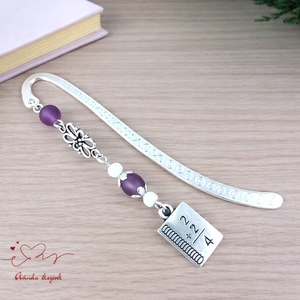 Lila matekképletes könyvjelző � matematika tanárnak pedagógusnapra, Könyv & Zene, Könyvjelző, Ékszerkészítés, Gyöngyfűzés, gyöngyhímzés, MESKA