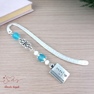 Világoskék matekképletes könyvjelző � matematika tanárnak pedagógusnapra, Könyv & Zene, Könyvjelző, Ékszerkészítés, Gyöngyfűzés, gyöngyhímzés, MESKA