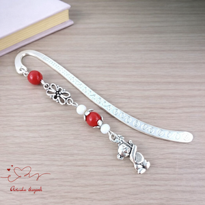 Piros maci könyvjelző � óvónőnek és dadusnak pedagógusnapra, Könyv & Zene, Könyvjelző, Ékszerkészítés, Gyöngyfűzés, gyöngyhímzés, MESKA