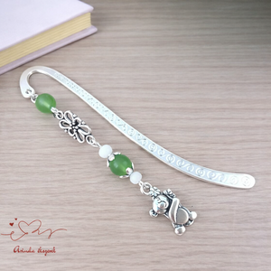 Zöld maci könyvjelző � óvónőnek és dadusnak pedagógusnapra, Könyv & Zene, Könyvjelző, Ékszerkészítés, Gyöngyfűzés, gyöngyhímzés, MESKA