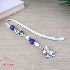 Sötétkék kutyás könyvjelző � egyedi, kézműves ajándék kutyabarátoknak, Könyv & Zene, Könyvjelző, Ékszerkészítés, Gyöngyfűzés, gyöngyhímzés, MESKA