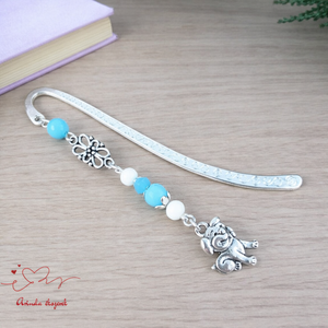 Világoskék kutyás könyvjelző � egyedi, kézműves ajándék kutyabarátoknak, Könyv & Zene, Könyvjelző, Ékszerkészítés, Gyöngyfűzés, gyöngyhímzés, MESKA