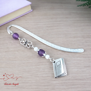 Lila könyv charmos könyvjelző � pedagógusnapi és évzáró ajándék, Könyv & Zene, Könyvjelző, Ékszerkészítés, Gyöngyfűzés, gyöngyhímzés, MESKA