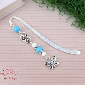 Kék pillangós könyvjelző pedagógusnak � évzáró ajándék, Könyv & Zene, Könyvjelző, Ékszerkészítés, Gyöngyfűzés, gyöngyhímzés, MESKA